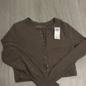 Abercrombie & Fitch Brown Long Sleeve Top